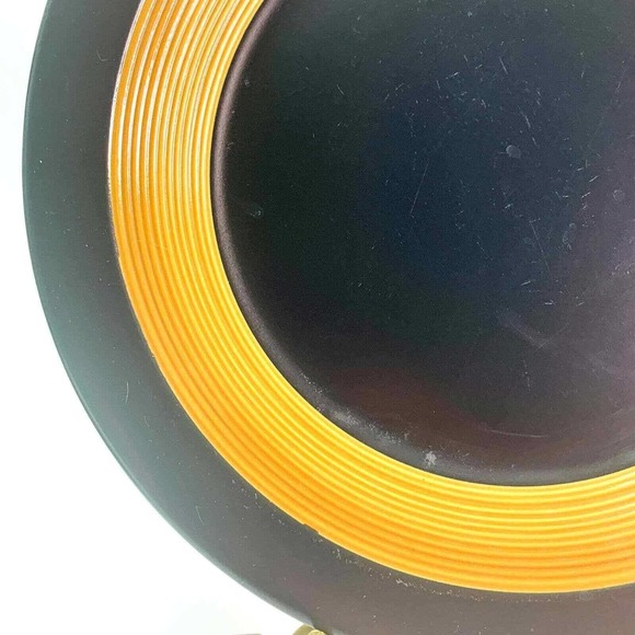 Pfaltzgraff Concentric Black 11" Earthenware Dinner Plate Brown Wood Tone Rings - Picture 7 of 10